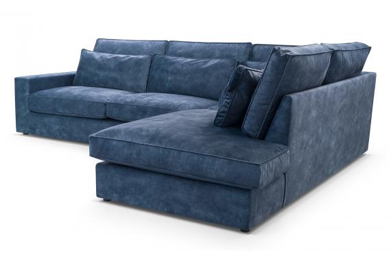 Photo Large corner sofa with decorative cushions - Cobra, Coral, 314x224