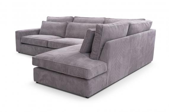 Photo Large corner sofa with decorative cushions - Cobra, Coral, 314x224