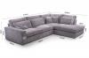 Photo Large corner sofa with decorative cushions - Cobra, Light Gray, 314x224