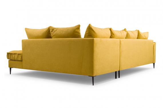 Photo Large Scandinavian-style corner sofa - Lena, Yellow, 306x227