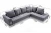 Photo Large Scandinavian-style corner sofa - Lena, Olive, 306x227