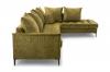 Photo Large Scandinavian-style corner sofa - Lena, Olive, 306x227