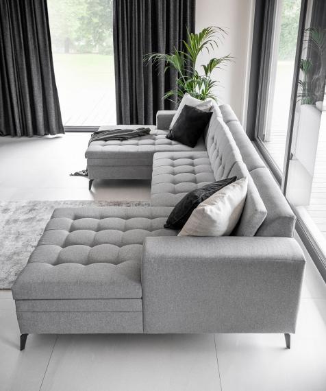 Foto SOFÁ CAMA GRANDE CON PATAS ALTAS 350 CM X 170 CM VERTIZO GRIS
