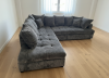 Photo Lary Max Corner Sofa | Corduroy Chaise Longue with Viscoelastic Mattress