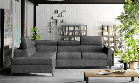 Photo Corner sofa - Kairos, Dark grey, 265x200