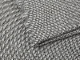 Sofá rinconera mini, reposacabezas reclinables y brazos anchos – Eva Mini, Gris claro / blanco, tela / polipiel