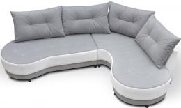 Sofá rinconera moderno - ABI, Gris/Blanco, Tela/Polipiel, 287x227