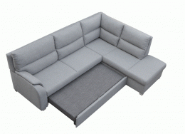 Sofá rinconera para salón - RAMIRO, Gris/Tela, 250x193