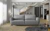 Photo 3-seater extendable sofa with armchair and pouf - Megis, Light Gray, 242cm