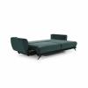 Photo 3-seater extendable sofa with armchair and pouf - Megis, Dark Gray, 242 cm