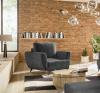 Photo 3-seater extendable sofa with armchair and pouf - Megis, Dark Gray, 242 cm
