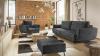 Photo 3-seater extendable sofa with armchair and pouf - Megis, Dark Gray, 242 cm