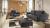 3-seater extendable sofa with armchair and pouf - Megis, Dark Gray, 242 cm