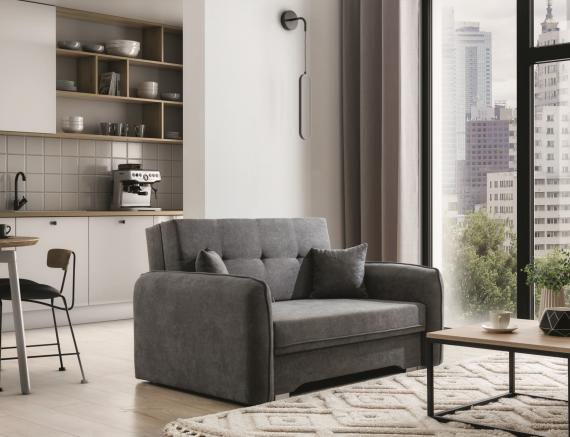 Foto SOFÁ CAMA PEQUEÑO 2 PLAZAS 155 CM LAINE GRIS OSCURO