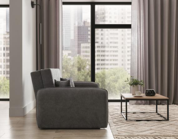 Foto SOFÁ CAMA PEQUEÑO 2 PLAZAS 155 CM LAINE GRIS OSCURO