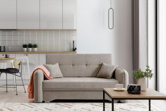 Foto SOFÁ CAMA PEQUEÑO 2 PLAZAS 155 CM LAINE BEIGE