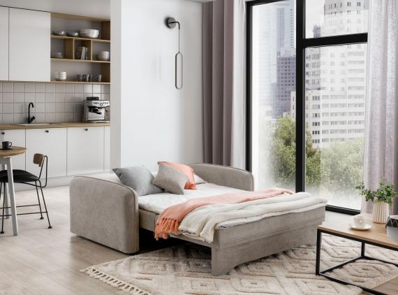 Foto SOFÁ CAMA PEQUEÑO 2 PLAZAS 155 CM LAINE BEIGE