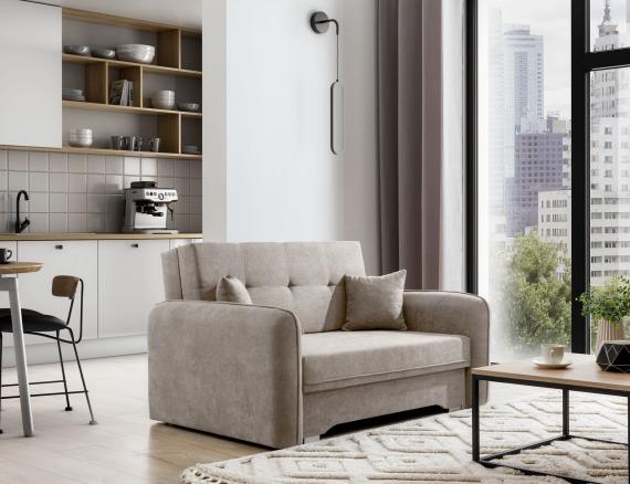 Foto SOFÁ CAMA PEQUEÑO 2 PLAZAS 155 CM LAINE BEIGE