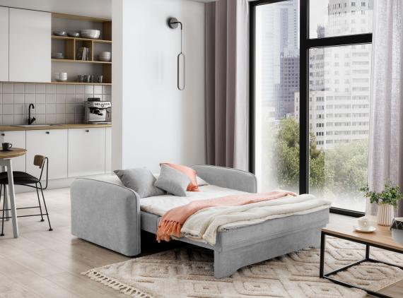 Foto SOFÁ CAMA PEQUEÑO 2 PLAZAS 155 CM LAINE GRIS CLARO