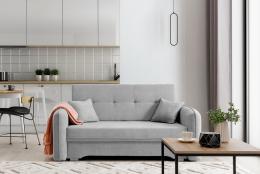 SOFÁ CAMA PEQUEÑO 2 PLAZAS 155 CM LAINE GRIS CLARO