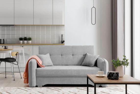 Foto SOFÁ CAMA PEQUEÑO 2 PLAZAS 155 CM LAINE GRIS CLARO