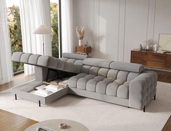 Foto SOFÁ CAMA CON ARCÓN I PATAS ALTAS 285 CM X 181 CM FELRO GRIS