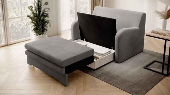 Foto SOFÁ CAMA PEQUEÑO 2 PLAZAS 130 CM ARIO GRIS