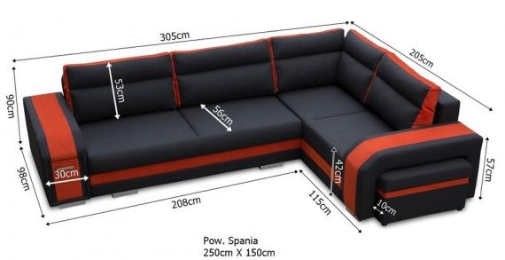 Photo Sofa bed ASSAN, Dark gray/Light gray, 305x205