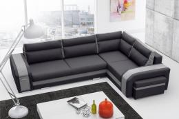 Sofa cama ASSAN, Gris oscuro/gris claro, 305x205