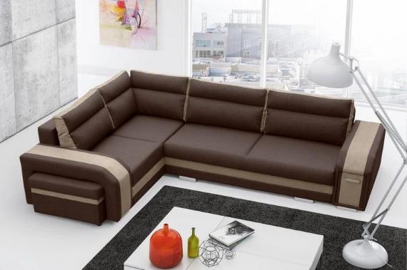 Foto sofa cama ASSAN, Marrón/beige, 305x205