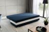 Foto SOFÁ CAMA EXTRAIBLE 195 CM CALIA NEGRO TELA/BLANCO POLIPIEL