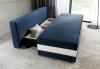 Foto SOFÁ CAMA EXTRAIBLE 195 CM CALIA NEGRO TELA/BLANCO POLIPIEL