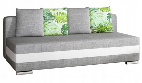 Foto SOFÁ CAMA EXTRAIBLE 195 CM CALIA GRIS TELA/BLANCO POLIPIEL