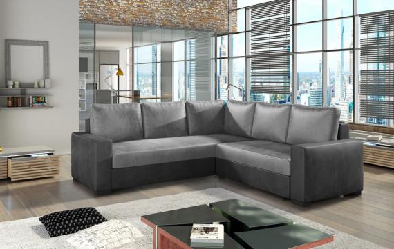 Photo Sofa bed - Canis, fabric, Light Gray / Dark Gray, 235x235cm
