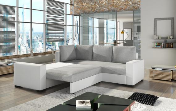 Photo Sofa bed - Canis, fabric/faux leather, Beige/Cream, 235x235cm