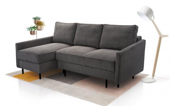 Foto SOFÁ CAMA CON DOS ARCÓNES 220 CM X 137 CM ROBIN GRIS OSCURO