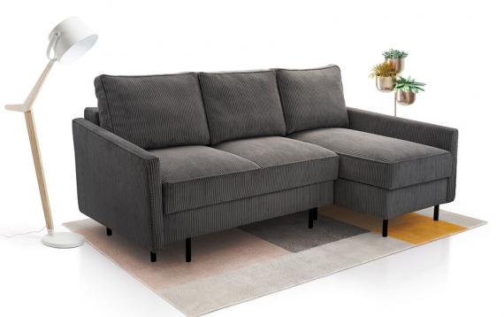 Foto SOFÁ CAMA CON DOS ARCÓNES 220 CM X 137 CM ROBIN GRIS OSCURO