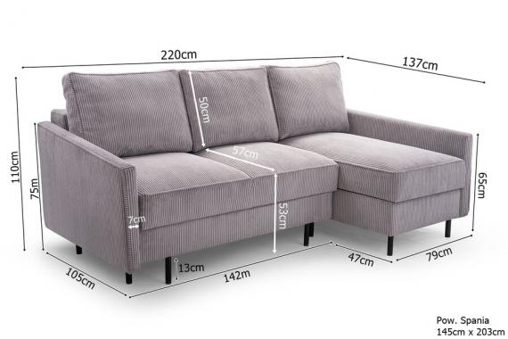 Foto SOFÁ CAMA CON DOS ARCÓNES 220 CM X 137 CM ROBIN GRIS OSCURO