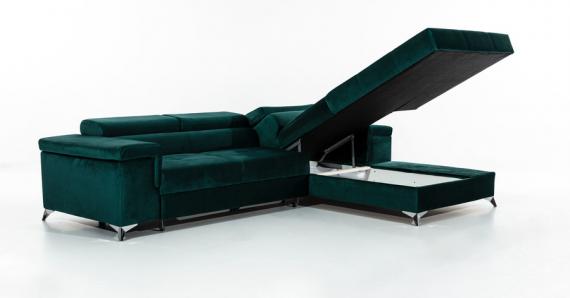 Foto SOFÁ CAMA 281 CM X 205 CM RICARDO GRIS TELA/GRIS POLIPIEL