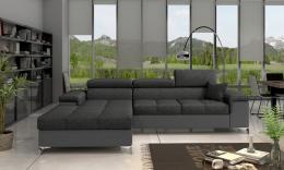 SOFÁ CAMA 281 CM X 205 CM RICARDO GRIS TELA/GRIS POLIPIEL