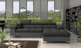 SOFÁ CAMA 281 CM X 205 CM RICARDO GRIS TELA/GRIS POLIPIEL