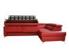 Photo Sofa bed with storage, genuine leather - MONDO, Red