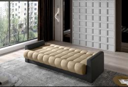 SOFÁ CAMA PLEGABLE COMPACTO 212 CM GARETT MARRÓN CLARO/GRIS OSCURO