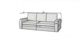 SOFÁ CAMA EXTRAIBLE 220 CM INVERSA ROJO