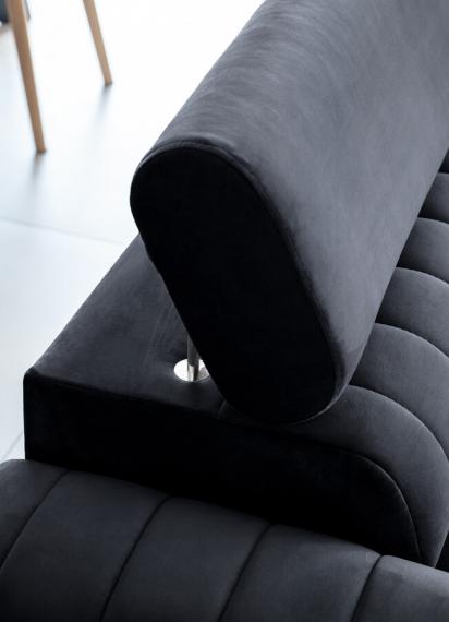 Foto Sofá cama con reposacabezas reclinables - 261cm - LAURENCE Grafito Oscuro
