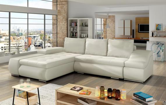 Foto SOFÁ CAMA CON ARCÓN 295 CM X 200 CM ONTARIO BEIGE POLIPIEL