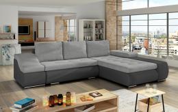 SOFÁ CAMA CON ARCÓN 295 CM X 200 CM ONTARIO GRIS CLARO TELA/GRIS POLIPIEL