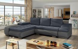 SOFÁ CAMA CON ARCÓN 295 CM X 200 CM ONTARIO AZUL/GRIS TELA