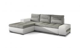 SOFÁ CAMA CON ARCÓN 275 CM X 180 CM OTTAVIO GRIS TELA/BLANCO POLIPIEL