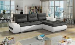 SOFÁ CAMA CON ARCÓN 275 CM X 180 CM OTTAVIO GRIS OSCURO TELA/BLANCO POLIPIEL